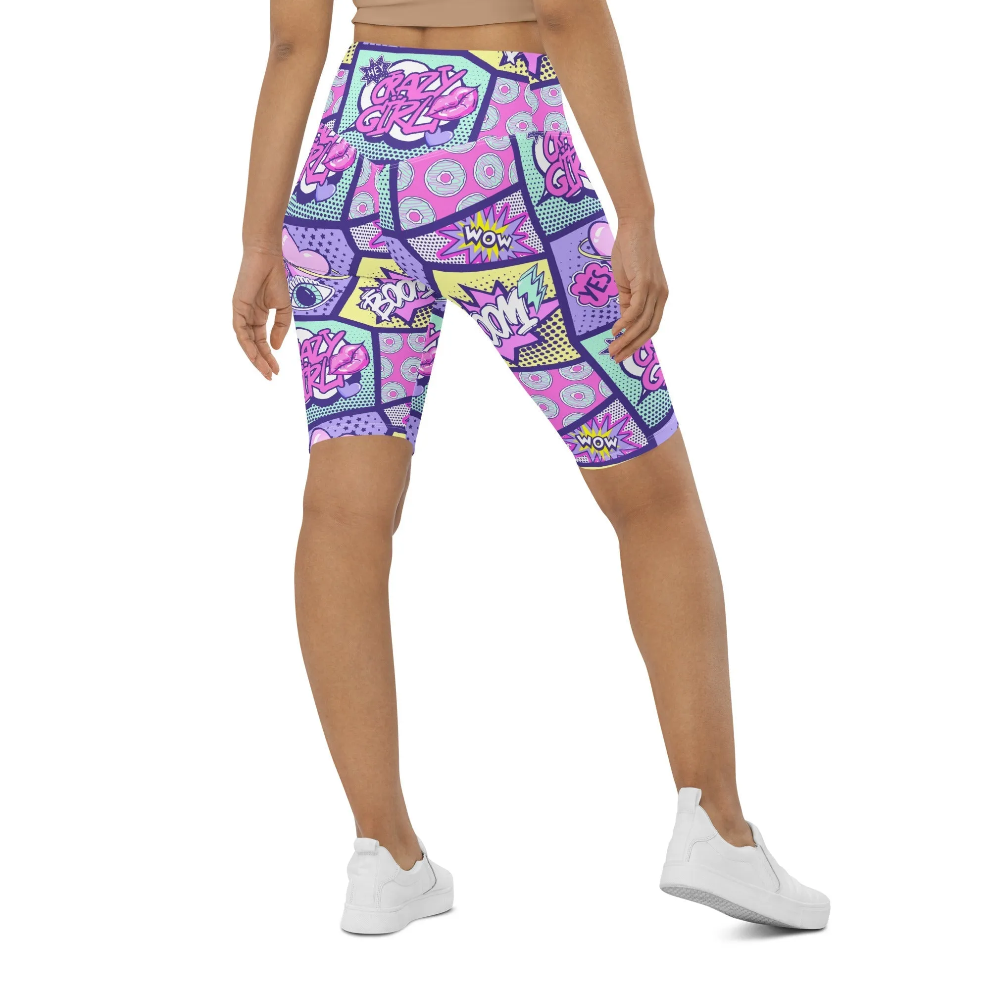 Pastel Comic Book Biker Shorts