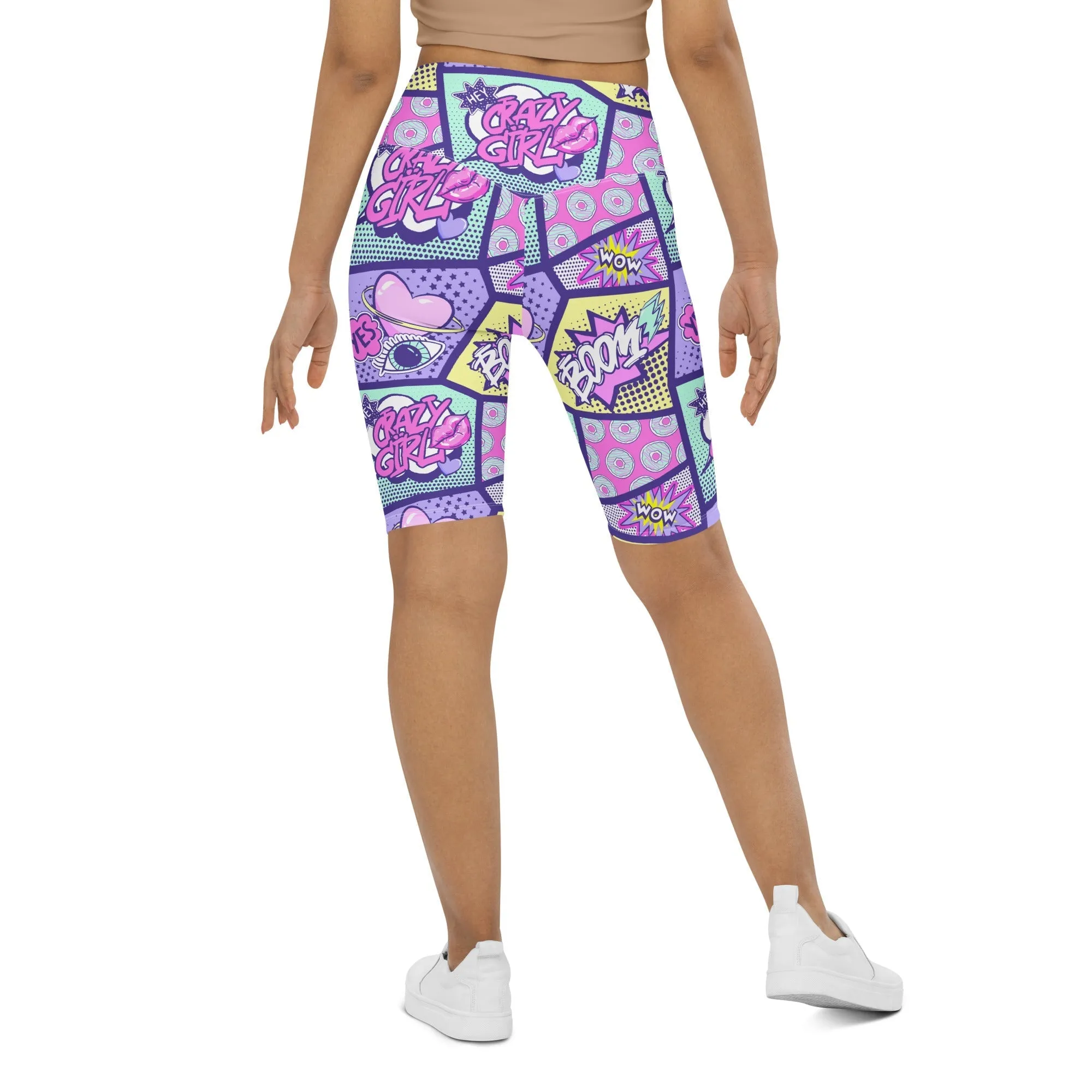 Pastel Comic Book Biker Shorts