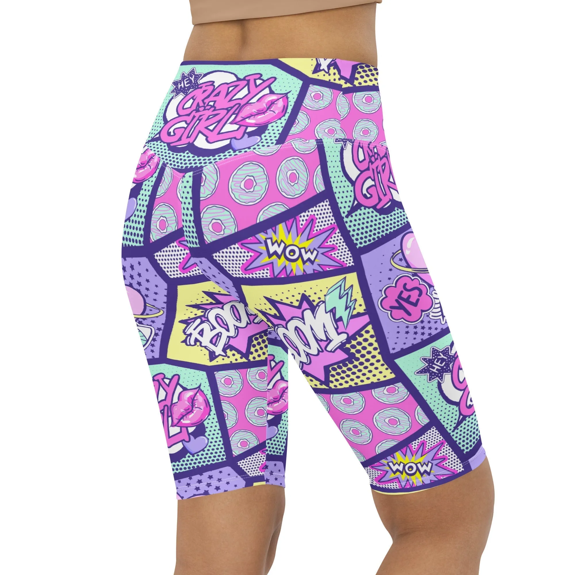 Pastel Comic Book Biker Shorts