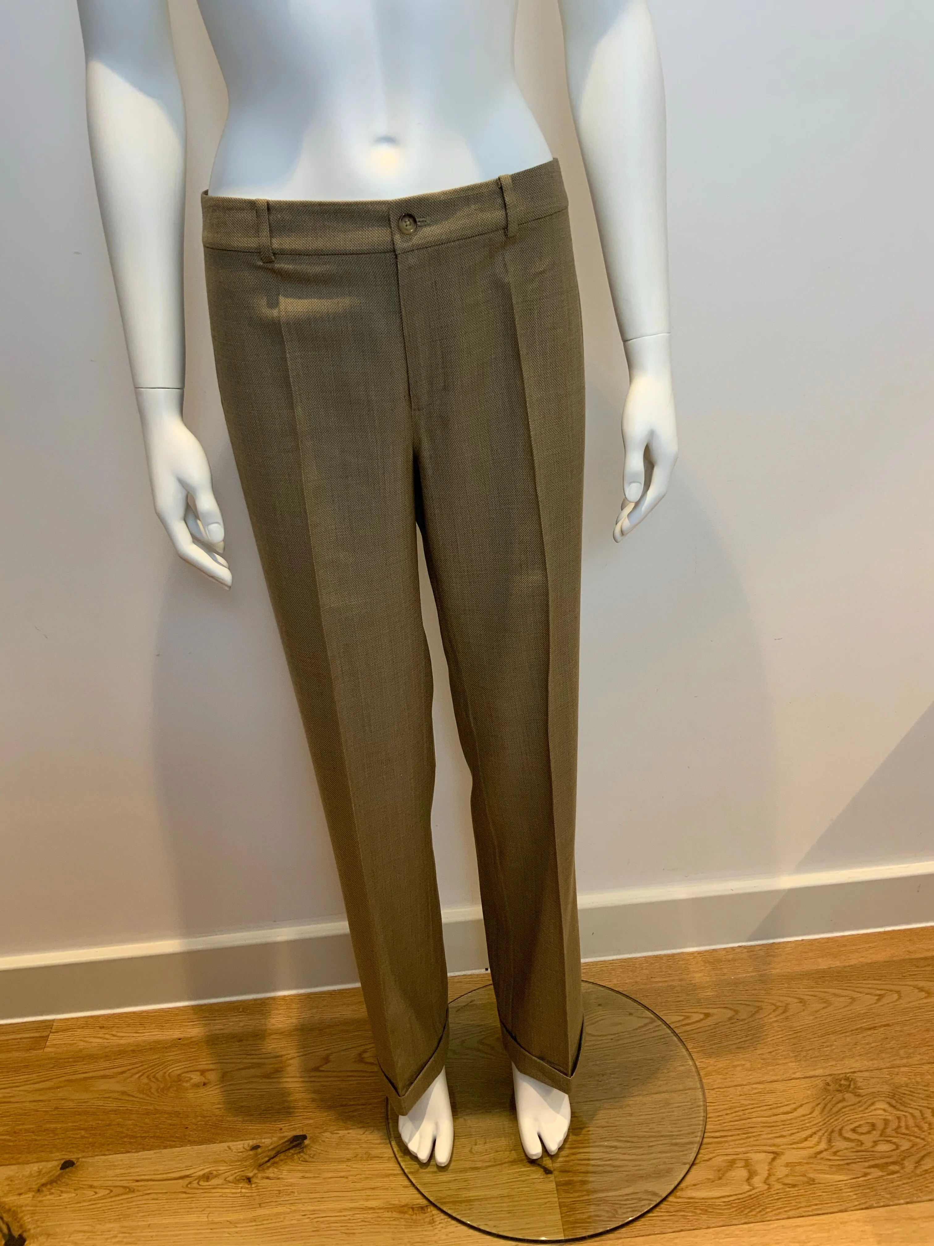 Ralph Lauren Black Label Brown Straight Cashmere Wool Pants Trousers Size US 8 ladies