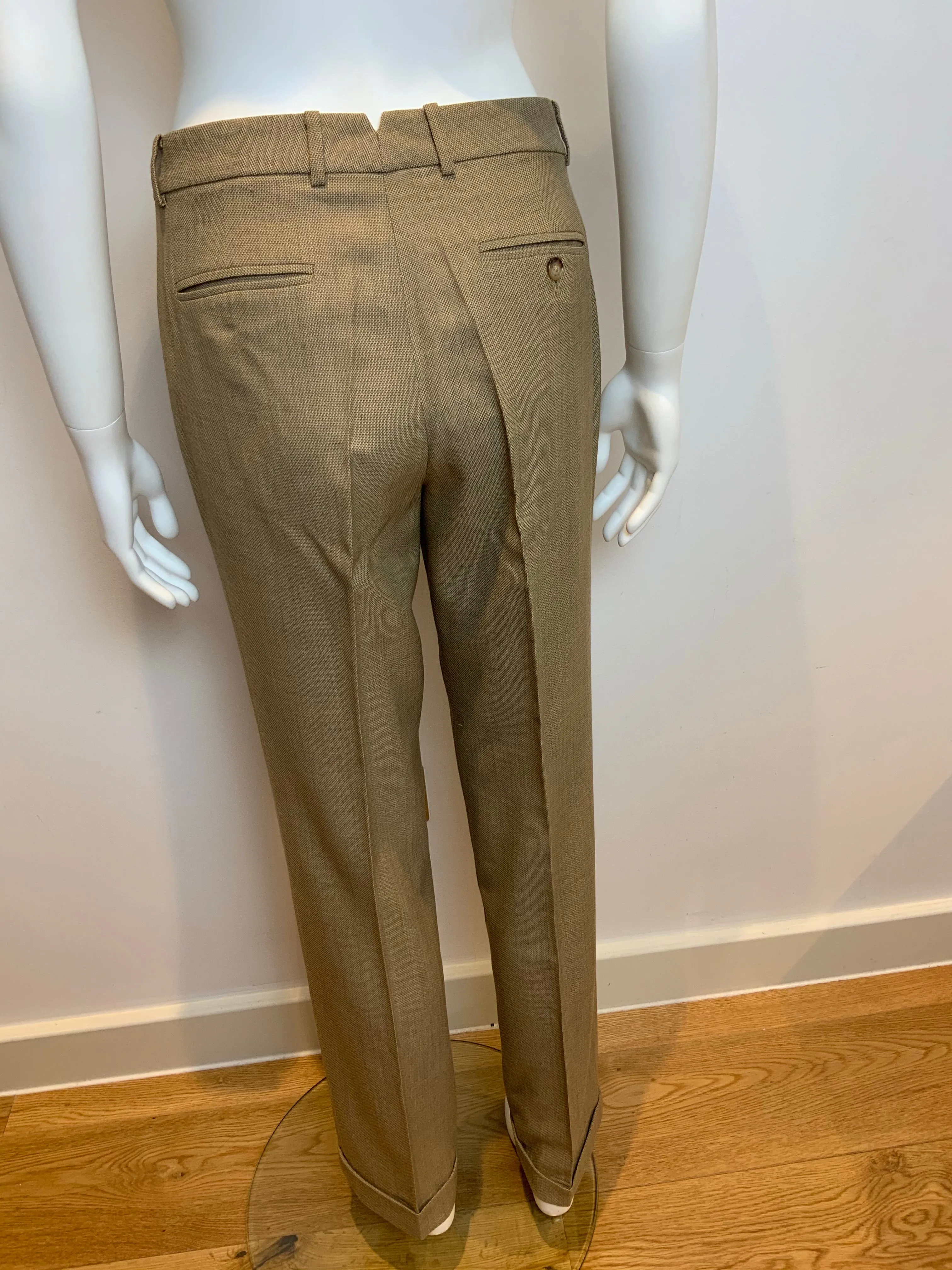 Ralph Lauren Black Label Brown Straight Cashmere Wool Pants Trousers Size US 8 ladies