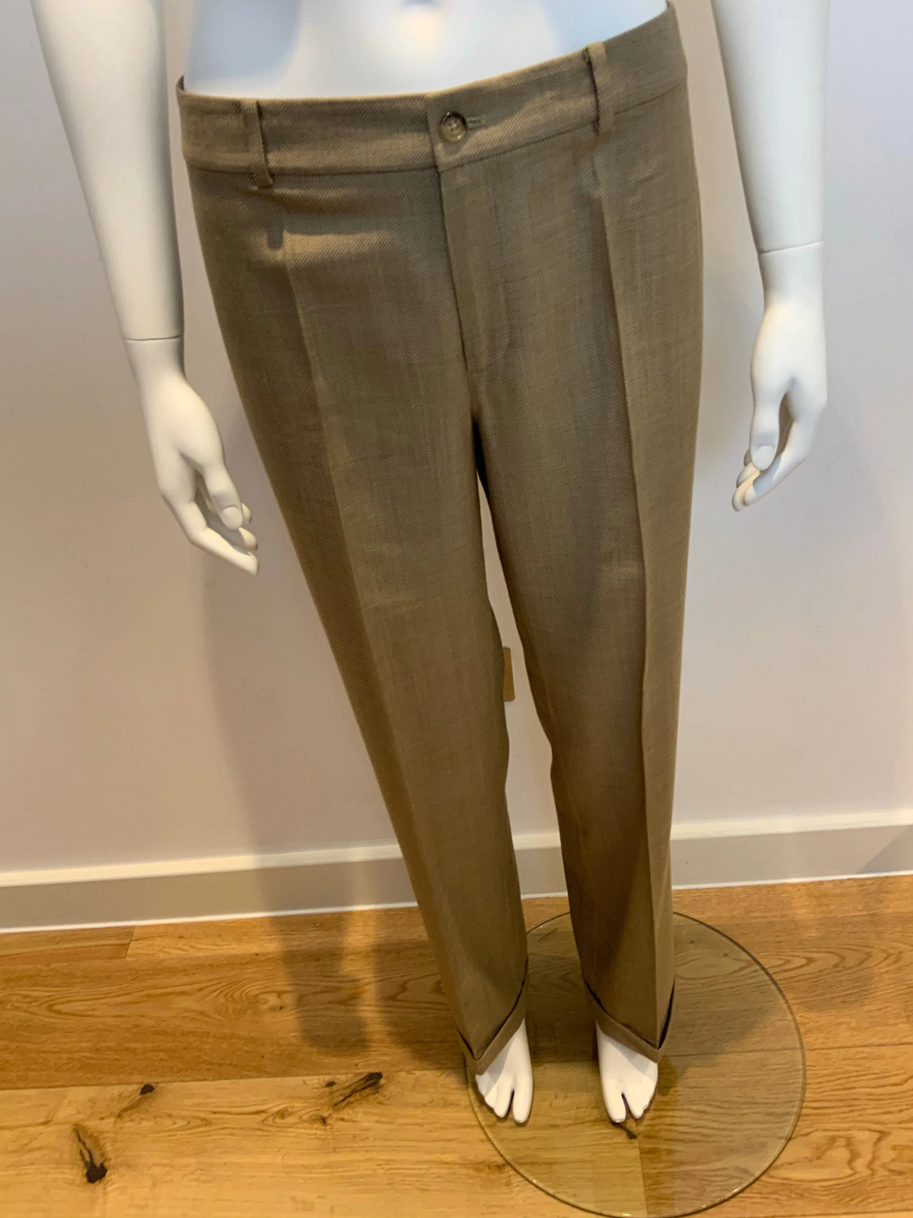 Ralph Lauren Black Label Brown Straight Cashmere Wool Pants Trousers Size US 8 ladies
