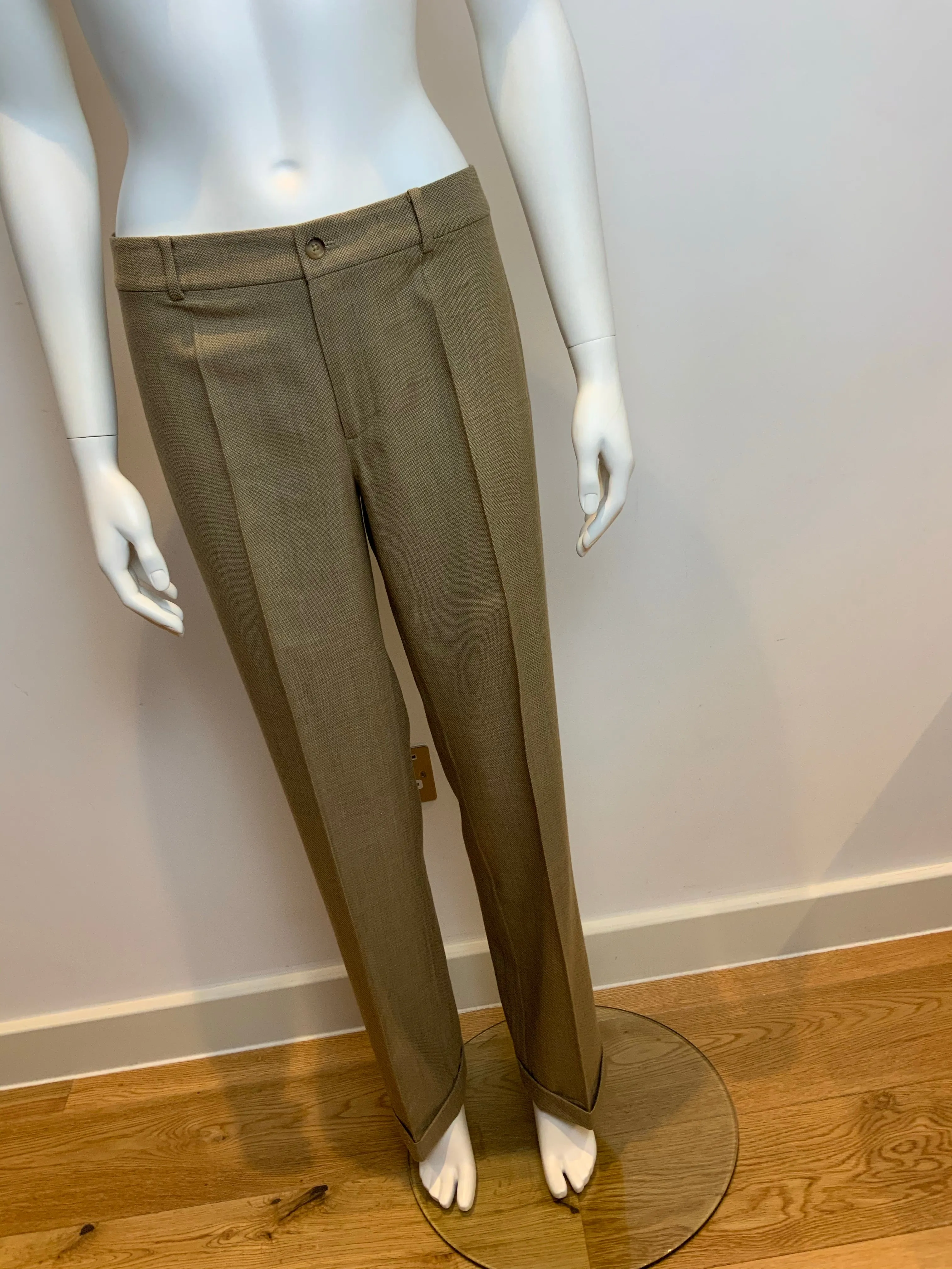 Ralph Lauren Black Label Brown Straight Cashmere Wool Pants Trousers Size US 8 ladies
