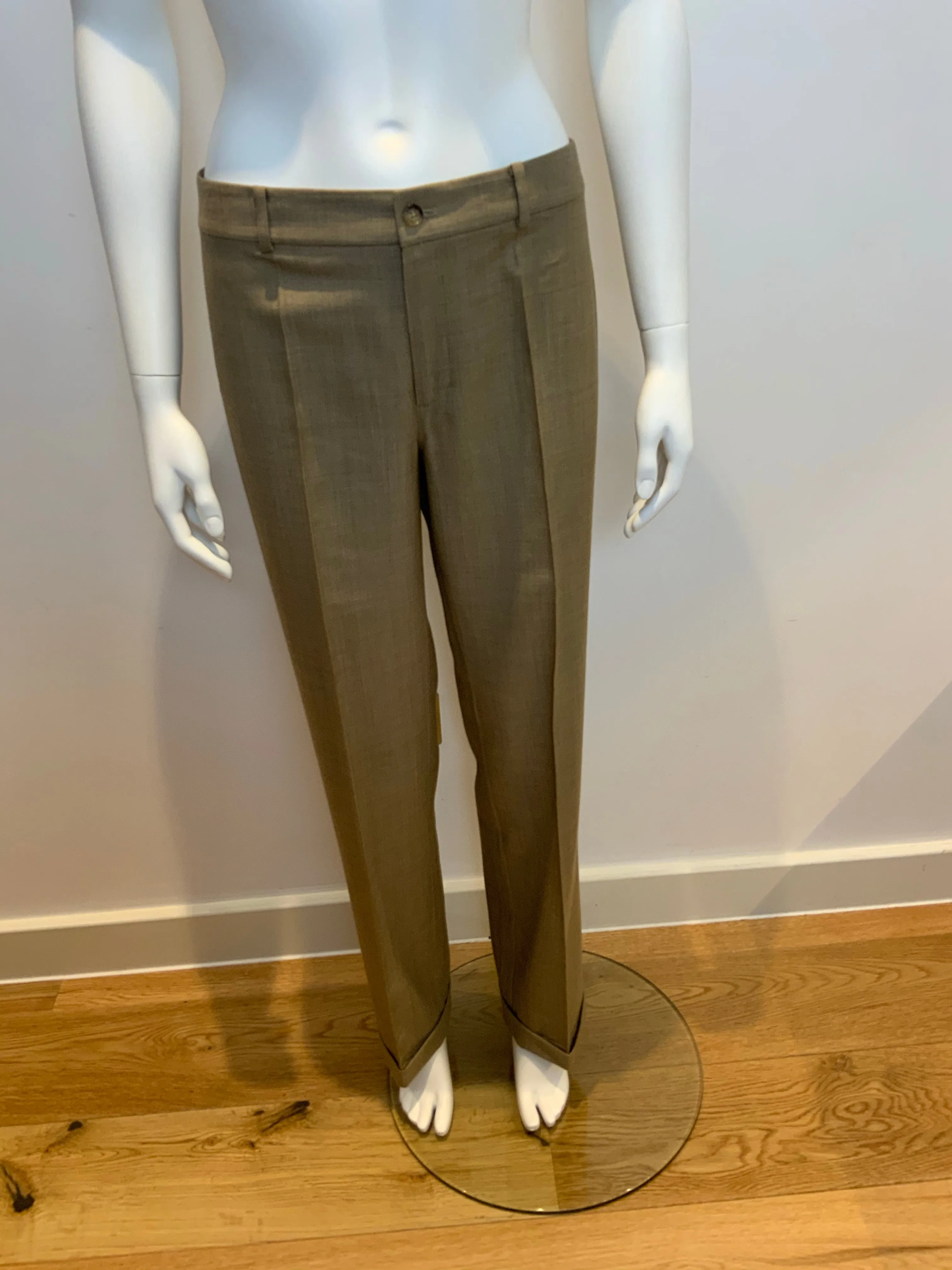 Ralph Lauren Black Label Brown Straight Cashmere Wool Pants Trousers Size US 8 ladies