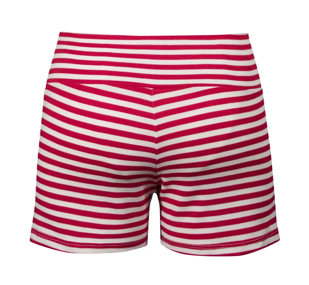 Red Sailor Striped Shorts