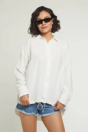 RELAXED VIBES SHIRT - WHITE