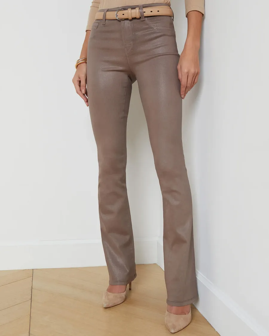 Selma High Rise Sleek Baby Bootcut Jean in Coated Taupe