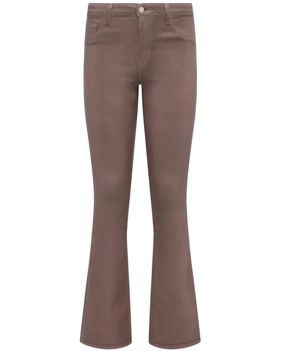 Selma High Rise Sleek Baby Bootcut Jean in Coated Taupe