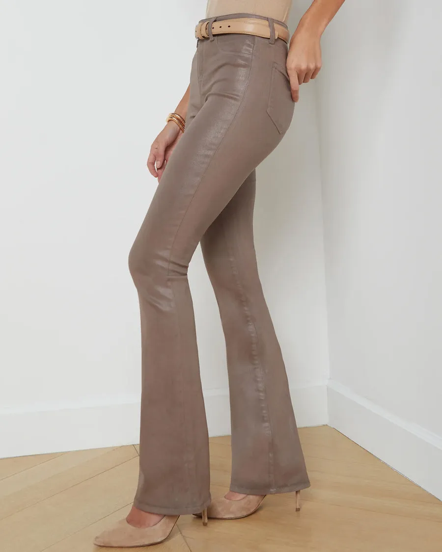 Selma High Rise Sleek Baby Bootcut Jean in Coated Taupe