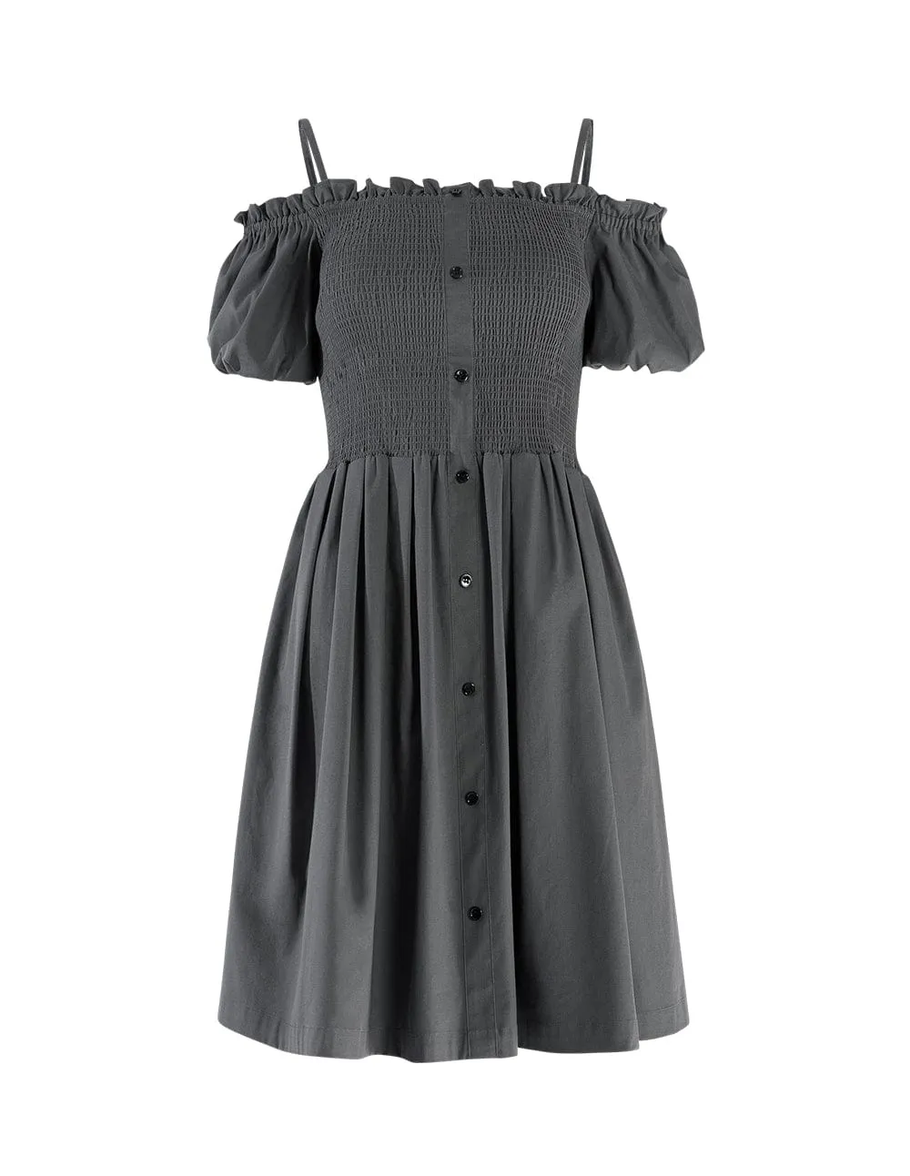 Sling One Shoulder Puff Sleeves Dress