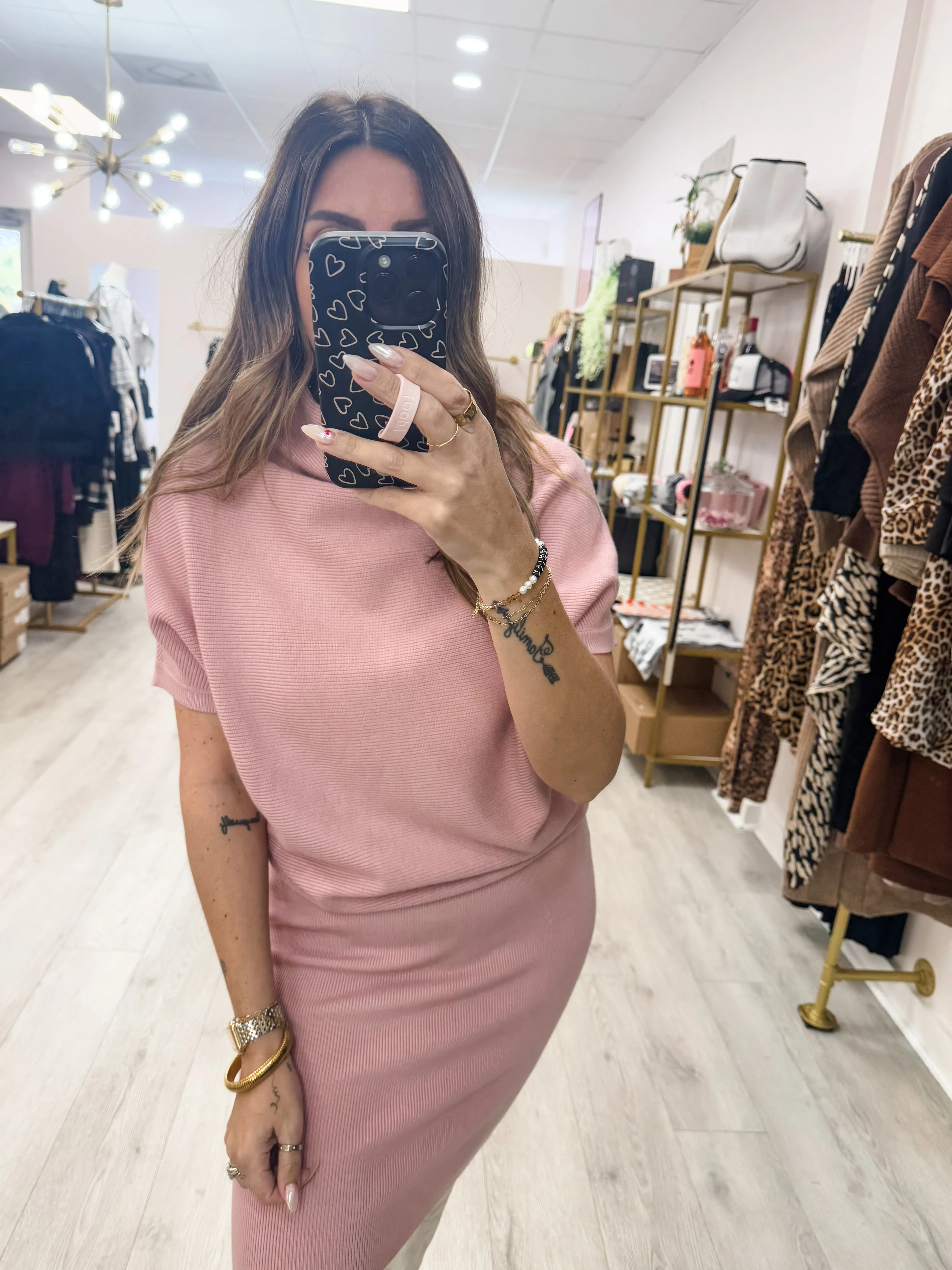 Slouch Neck Dolman Midi Dress