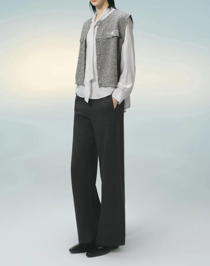 Smoke Gray Chic Duffle Knitwear