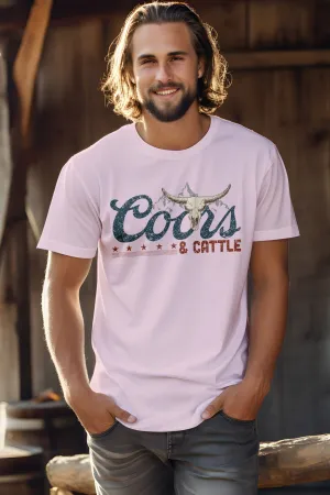 Soft Pink Coors And Castle Western Graphic Tee