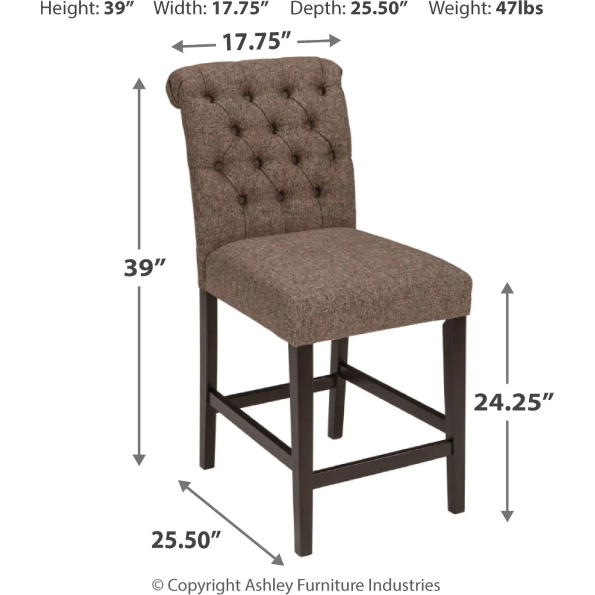 Tripton 2 Bar Stools - Graphite - (PKG000457)