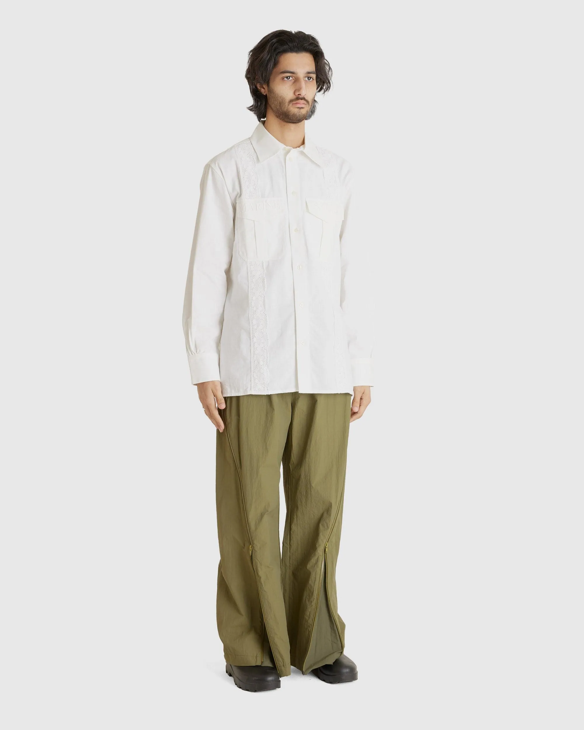 Zipper Track Pants Khaki